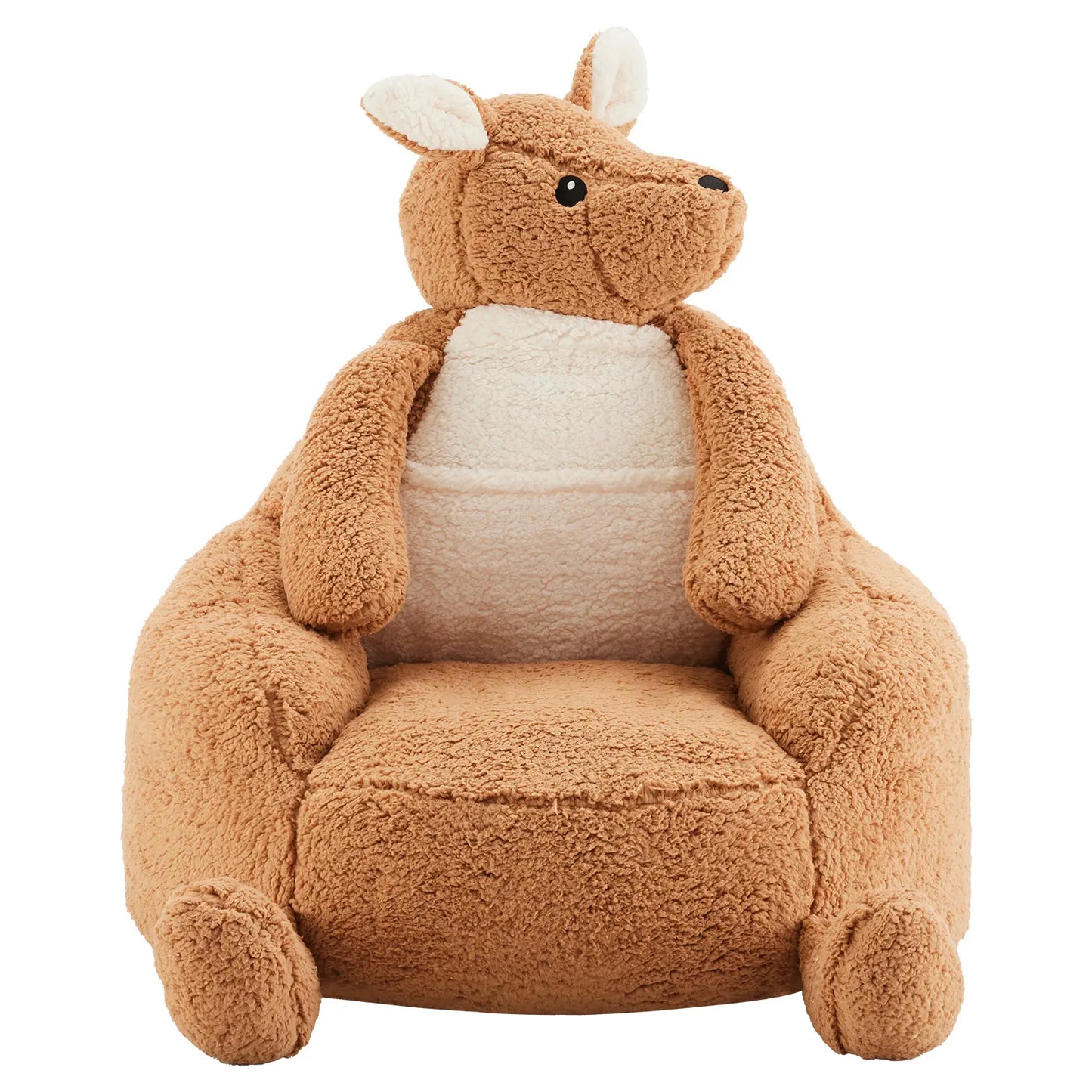 Kids Bean Bag Chair, Stuffed Toddler Couch with Faux Rabbit Fur Cover for Teens & Kids, Comfy Lazy Sofa Chair for Reader, Living Room, Bedroom, Aged 4-12 Years