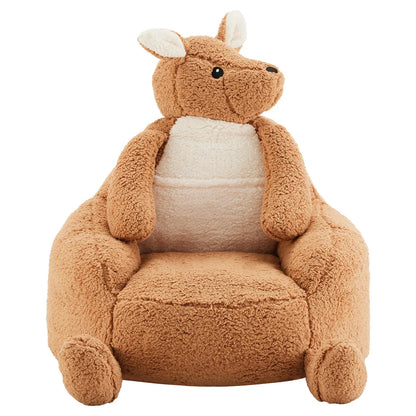 Kids Bean Bag Chair, Stuffed Toddler Couch with Faux Rabbit Fur Cover for Teens & Kids, Comfy Lazy Sofa Chair for Reader, Living Room, Bedroom, Aged 4-12 Years