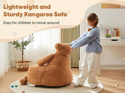 Kids Bean Bag Chair, Stuffed Toddler Couch with Faux Rabbit Fur Cover for Teens & Kids, Comfy Lazy Sofa Chair for Reader, Living Room, Bedroom, Aged 4-12 Years
