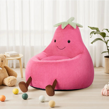 Modern 24-31 Inch High Rebound Memory Foam Bean Bag Chair - Lazy Floor Sofa, Memory Lounge Couch, Modern Sofas, Beige Purple Eggplant Design Padded Furniture for Kids