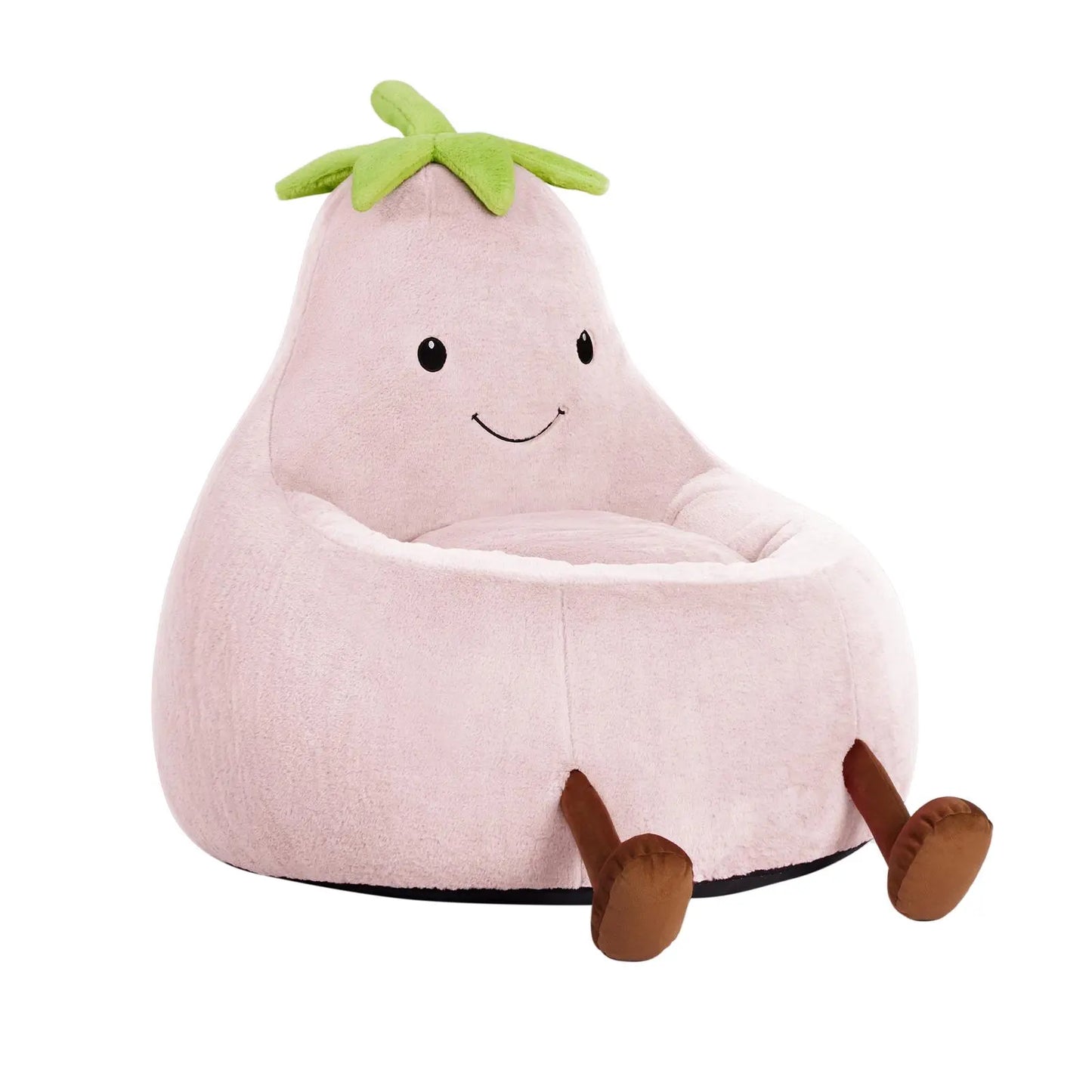 Modern 24-31 Inch High Rebound Memory Foam Bean Bag Chair - Lazy Floor Sofa, Memory Lounge Couch, Modern Sofas, Beige Purple Eggplant Design Padded Furniture for Kids