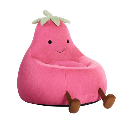 Modern 24-31 Inch High Rebound Memory Foam Bean Bag Chair - Lazy Floor Sofa, Memory Lounge Couch, Modern Sofas, Beige Purple Eggplant Design Padded Furniture for Kids